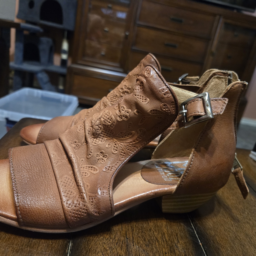 Miz Mooz Brown Ankle Booties with Buckle